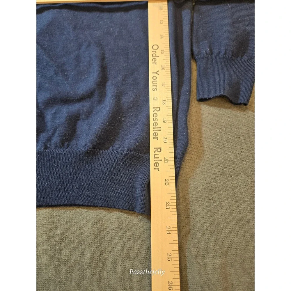 Vtg Polo Ralph Lauren Sweater Mens Small Blue Henley Mock Neck Merino Wool Pony